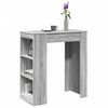 vidaXL Tavolo Bar con Rastrelliera Grigio 95x47x103,5 cm Multistrato