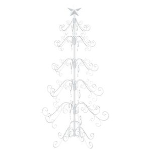 vidaXL Albero di Natale in metallo KUOPIO 150 cm Acciaio Bianco