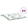 vidaXL Cuscini per Sedia 4 pz Motivo a Foglie 40x40x3 cm Tessuto