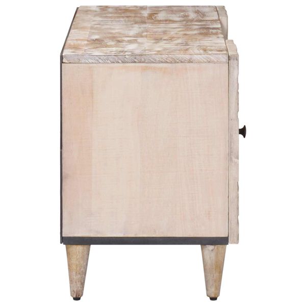 vidaXL Mobile TV Bianco 105 x 33,5 x 46 cm Legno di mango massello