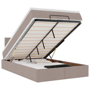 vidaXL Pouf Letto con Materasso e LED Tortora 120x190cm in Tessuto