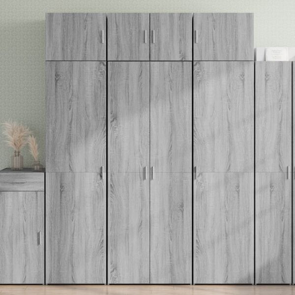vidaXL Credenza Grigio Sonoma 70x42,5x185 cm in Legno Ingegnerizzato