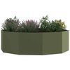 vidaXL Fioriera Verde oliva 120 x 120 x 35 cm Acciaio