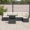 vidaXL Set Divano da Giardino con archiviazione 7 pcs Nero Poly Rattan