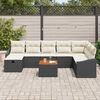 vidaXL Set Divano da Giardino con cuscino 9 pcs Nero Poly Rattan