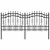 vidaXL Recinzione da Giardino KAMPEN con Punta a Lancia Nera 240x100 cm in Acciaio