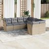 vidaXL Set Divano da Giardino 8 pz con Cuscini Beige in Polyrattan