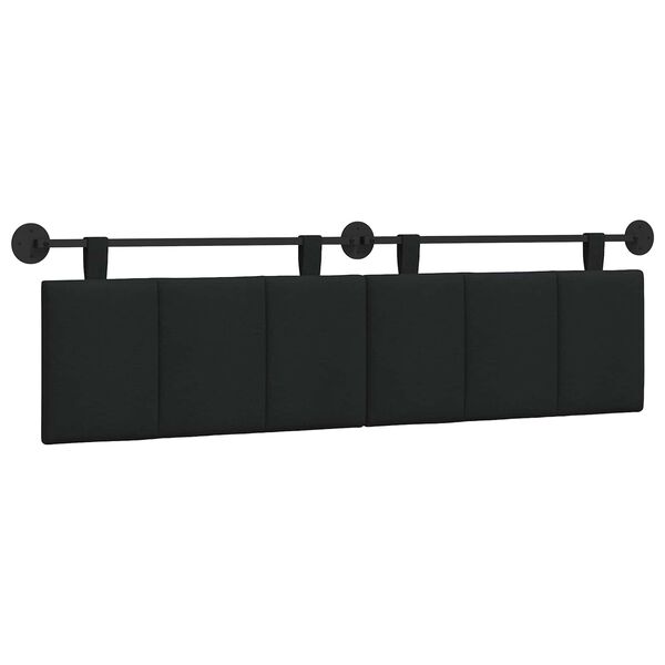 vidaXL Testata appesa Montaggio a parete Nero 170 x 55 x 5 cm Tessuto