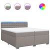 vidaXL Giroletto a Molle con Materasso Tortora 200x200 cm in Tessuto