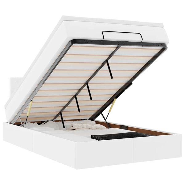 vidaXL Struttura Letto Pouf con Materasso 120x200 cm Similpelle