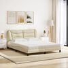 vidaXL Letto con Materasso Hvar Crema 160x200 cm in Tessuto