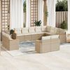 vidaXL Set Divani da Giardino 12 pz con Cuscini Beige in Polyrattan