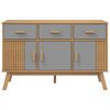 vidaXL Credenza OLDEN Grigia e Marrone 114x43x73,5 cm Massello di Pino