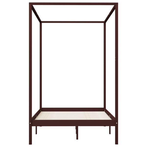 vidaXL Giroletto Baldacchino senza Materasso Marrone Pino 100x200cm