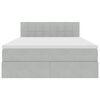 vidaXL Letto con contenitore e LED Grigio chiaro 140 x 190 cm Velluto
