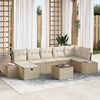 vidaXL Set Divano da Giardino con cuscino 8 pcs Beige polyrattan