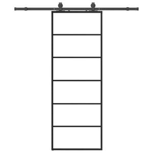 vidaXL Porta Scorrevole con Ferramenta Nera 76x205 cm in Vetro ESG