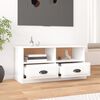 vidaXL Mobile Porta TV Bianco Lucido 93x35,5x45 cm Legno Multistrato