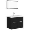 vidaXL Set Mobili da Bagno Nero in Legno Multistrato