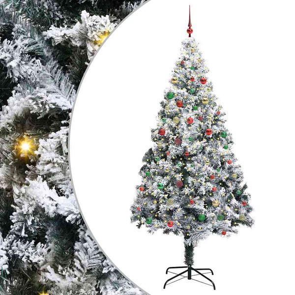 vidaXL Albero di Natale con 300 LED con supporto Bianco 300 cm PVC