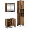 vidaXL Set di mobili per il bagno con lo scaffale 3 pcs Legno vecchio