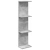 vidaXL Scaffale da parete Grigio Cemento 25 x 15 x 100 cm