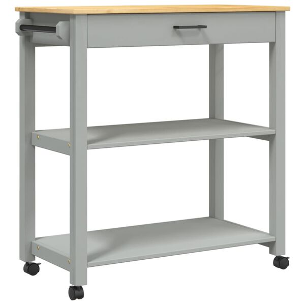 vidaXL Carrello da Cucina MONZA 84x40x88,5 cm in Legno Massello di Pino