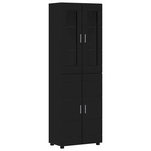 vidaXL Credenza FLORIN Nero 60 x 35 x 182 cm Legno multistrato