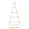 vidaXL Albero di Natale in metallo con supporto Oro 125 cm