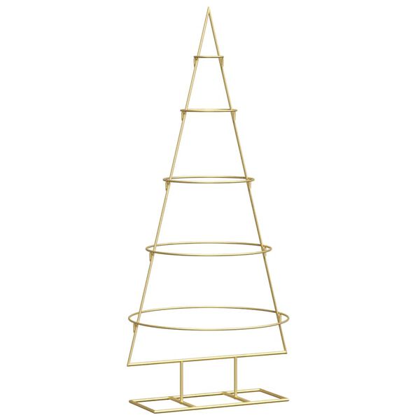 vidaXL Albero di Natale in metallo con supporto Oro 125 cm