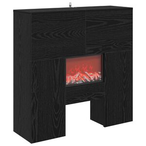 vidaXL Caminetto elettrico Rovere Nero 75 x 24,5 x 75 cm