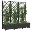 vidaXL Fioriera da giardino con traliccio nera 120x40x121,5 cm PP