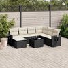 vidaXL Set Divani da Giardino con Cuscini 8 pz Nero in Polyrattan