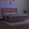 vidaXL Letto a Molle con Materasso e LED Rosa 180x200 cm in Velluto