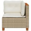 vidaXL Divano Angolare da Giardino con Cuscini Beige in Polyrattan