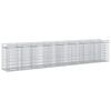 vidaXL Letto rialzato in gabbione 3 pz 400 x 50 x 80 cm Argento