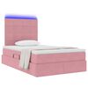 vidaXL Letto con contenitore e LED con led Rosa 120 x 200 cm Velluto