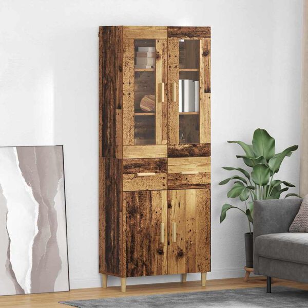vidaXL Credenza Legno vecchio 69,5 x 34 x 180 cm Legno multistrato