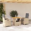 vidaXL Set da Pranzo da Giardino 5 pz con Cuscini Beige in Polyrattan