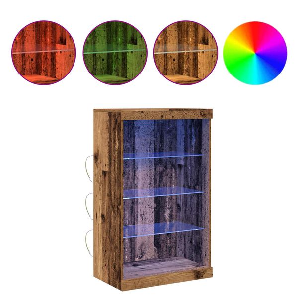 vidaXL Madia LED Legno vecchio 60,5 x 37 x 100 cm Legno multistrato