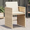 vidaXL Sedie da Giardino con Cuscini 4 pz Beige in Polyrattan