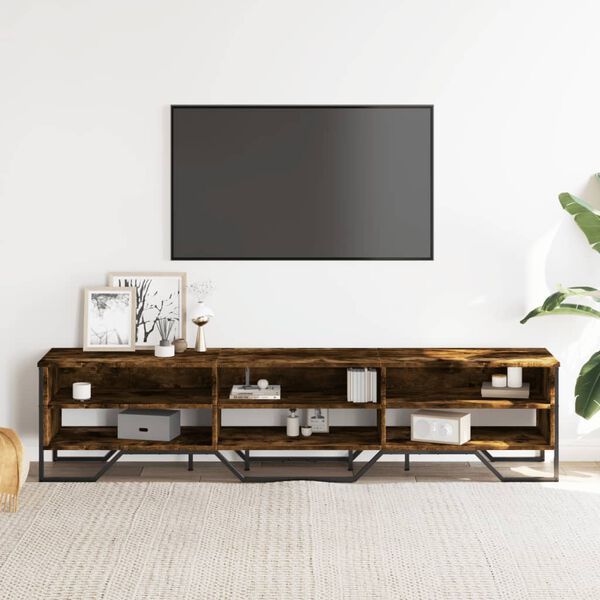 vidaXL Mobile Porta TV Rovere Fumo 180x34x41 cm in Legno Multistrato