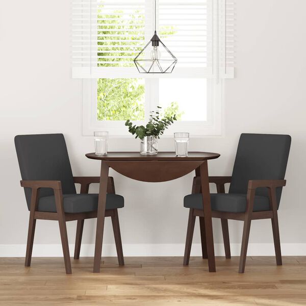 vidaXL Sedie da Pranzo con Cuscini 2pz Marrone Legno Massello di Hevea