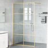 vidaXL Parete Doccia Walk-in Oro 115 x 195 cm vetro temperato