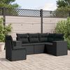 vidaXL Set Divani da Giardino 5 pz con Cuscini in Polyrattan Nero