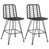 vidaXL Sgabelli da Bar 2 pz Neri 45x56x103,5 cm Rattan PE e Acciaio