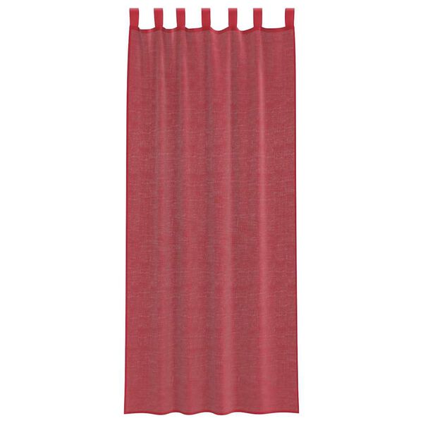 vidaXL Tende in Voile con Tasche per Aste 2 pz Rosso Vino