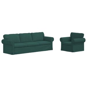 vidaXL Set di divani 2 pcs Verde Scuro 245 x 82 x 80 cm Tessuto