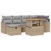 vidaXL Set Divano da Giardino 7 pz Beige polyrattan