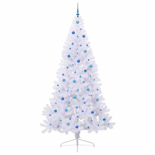 vidaXL Albero di Natale artificiale Bianco 240 cm PVC e Acciaio